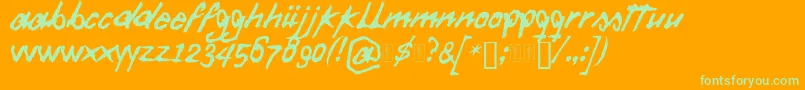 DaftFont Font – Green Fonts on Orange Background