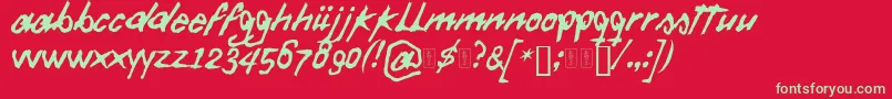 DaftFont Font – Green Fonts on Red Background