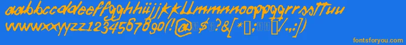 DaftFont Font – Orange Fonts on Blue Background