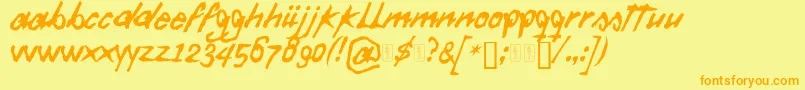 Police DaftFont – polices orange sur fond jaune