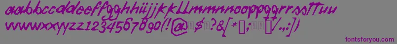 DaftFont-Schriftart – Violette Schriften auf grauem Hintergrund