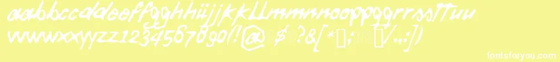 DaftFont Font – White Fonts on Yellow Background