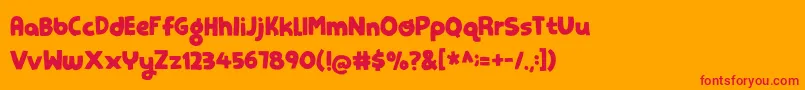 PetangueDemo-Schriftart – Rote Schriften auf orangefarbenem Hintergrund