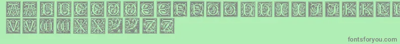 Typographerwoodcut01 Font – Gray Fonts on Green Background