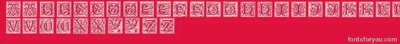 Typographerwoodcut01 Font – Pink Fonts on Red Background