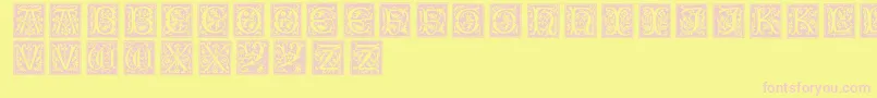 Typographerwoodcut01 Font – Pink Fonts on Yellow Background