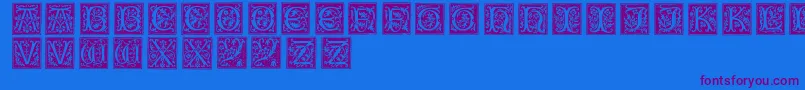 fuente Typographerwoodcut01 – Fuentes Moradas Sobre Fondo Azul