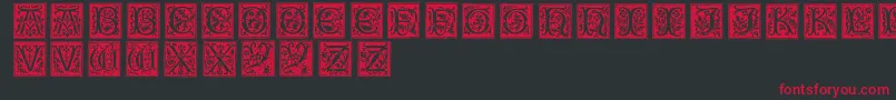 Fonte Typographerwoodcut01 – fontes vermelhas em um fundo preto