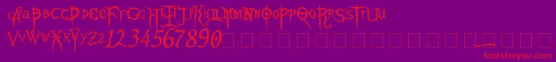 Bloodomen Font – Red Fonts on Purple Background