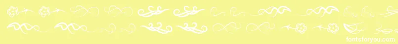 Windofchange-Schriftart – Weiße Schriften auf gelbem Hintergrund