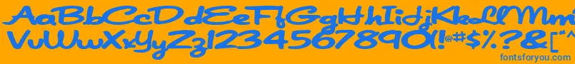 Japanscript911Bold Font – Blue Fonts on Orange Background