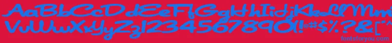 Шрифт Japanscript911Bold – синие шрифты на красном фоне