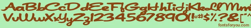 fuente Japanscript911Bold – Fuentes Marrones Sobre Fondo Verde