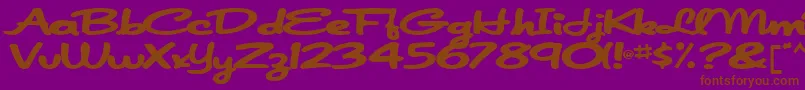 フォントJapanscript911Bold – 紫色の背景に茶色のフォント