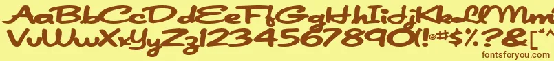 Japanscript911Bold Font – Brown Fonts on Yellow Background