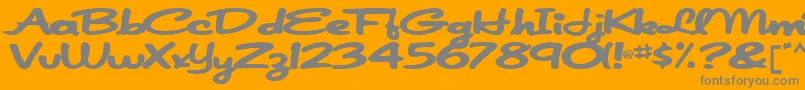 Fonte Japanscript911Bold – fontes cinzas em um fundo laranja