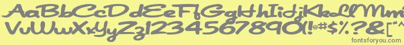 fuente Japanscript911Bold – Fuentes Grises Sobre Fondo Amarillo