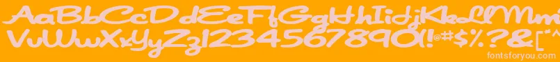 Fonte Japanscript911Bold – fontes rosa em um fundo laranja