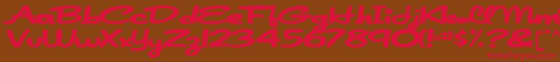 Japanscript911Bold Font – Red Fonts on Brown Background