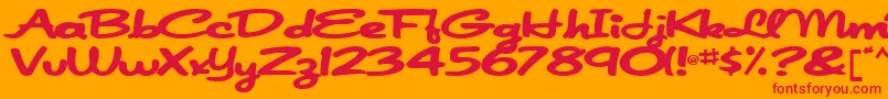 Japanscript911Bold Font – Red Fonts on Orange Background