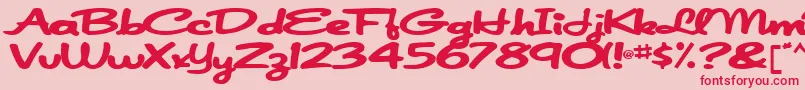 Japanscript911Bold Font – Red Fonts on Pink Background