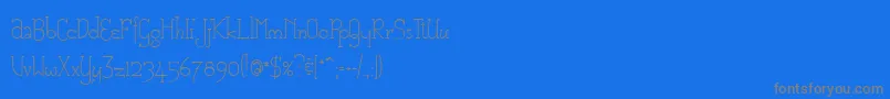 CatharsisMacchiato-Schriftart – Graue Schriften auf blauem Hintergrund