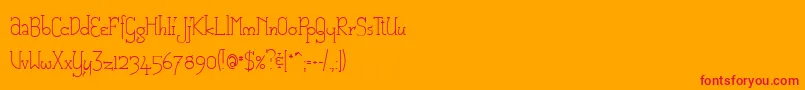 CatharsisMacchiato-Schriftart – Rote Schriften auf orangefarbenem Hintergrund