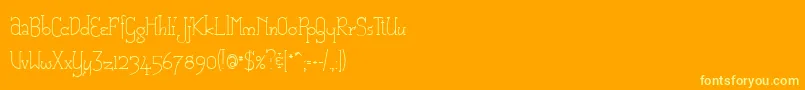 CatharsisMacchiato-Schriftart – Gelbe Schriften auf orangefarbenem Hintergrund