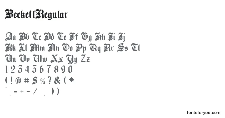 Шрифт BeckettRegular – алфавит, цифры, специальные символы