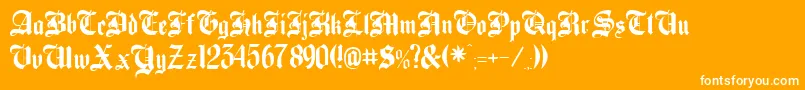 BeckettRegular-Schriftart – Weiße Schriften auf orangefarbenem Hintergrund