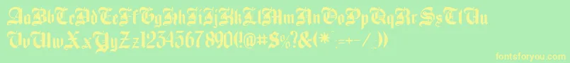 BeckettRegular Font – Yellow Fonts on Green Background