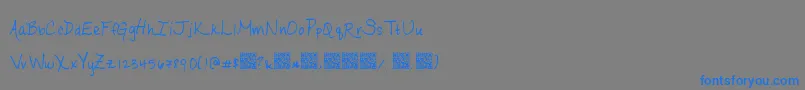 Ripeapricots Font – Blue Fonts on Gray Background