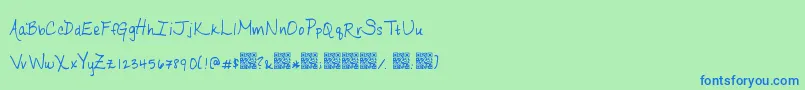 Ripeapricots Font – Blue Fonts on Green Background