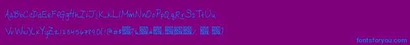 Ripeapricots-Schriftart – Blaue Schriften auf violettem Hintergrund