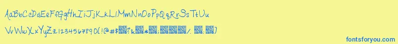 Ripeapricots Font – Blue Fonts on Yellow Background