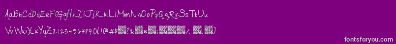 Ripeapricots Font – Green Fonts on Purple Background