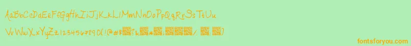 Ripeapricots Font – Orange Fonts on Green Background