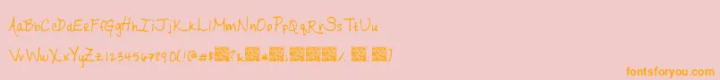 Ripeapricots-Schriftart – Orangefarbene Schriften auf rosa Hintergrund