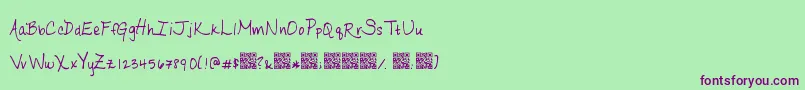 Ripeapricots Font – Purple Fonts on Green Background
