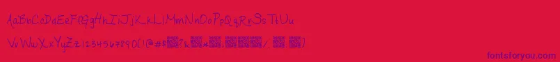 Ripeapricots-Schriftart – Violette Schriften auf rotem Hintergrund