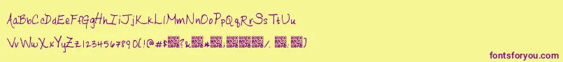 Ripeapricots Font – Purple Fonts on Yellow Background