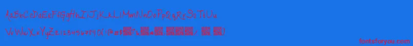 Ripeapricots Font – Red Fonts on Blue Background