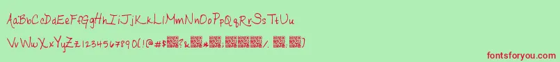 Ripeapricots Font – Red Fonts on Green Background