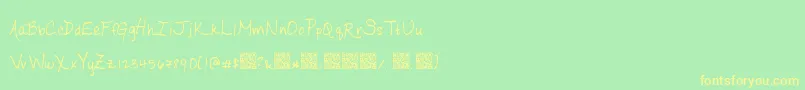 Ripeapricots Font – Yellow Fonts on Green Background