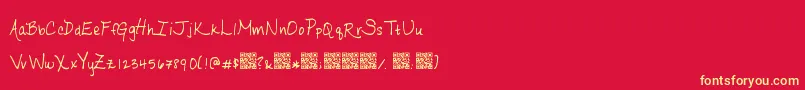 フォントRipeapricots – 黄色の文字、赤い背景