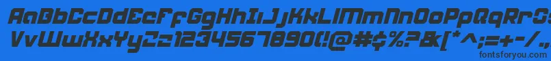 WeaponeerItalic Font – Black Fonts on Blue Background