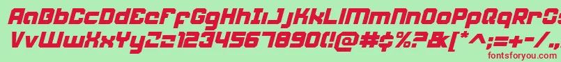 WeaponeerItalic Font – Red Fonts on Green Background