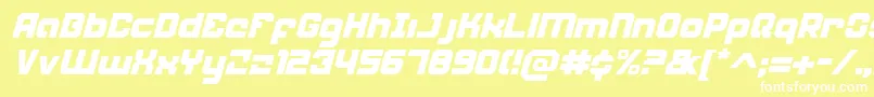 WeaponeerItalic Font – White Fonts on Yellow Background