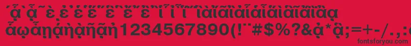 フォントPragmaticapgttBold – 赤い背景に黒い文字