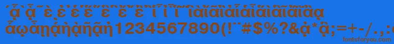 PragmaticapgttBold Font – Brown Fonts on Blue Background